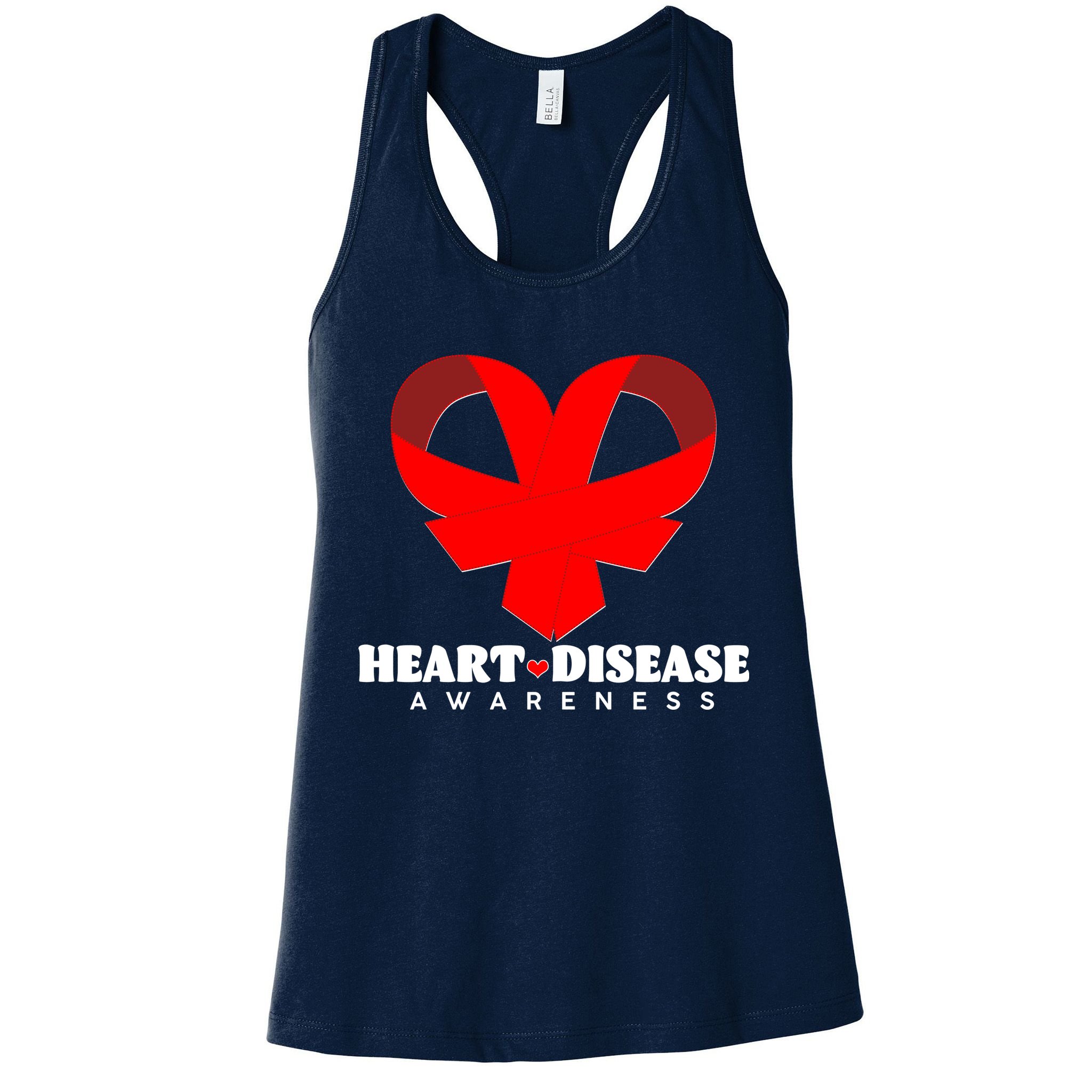 Heart Disease Awareness Red Heart Ribbons Womens Tank Top