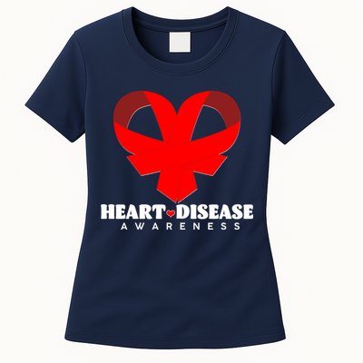Heart Disease Awareness Red Heart Ribbons Womens T-Shirt