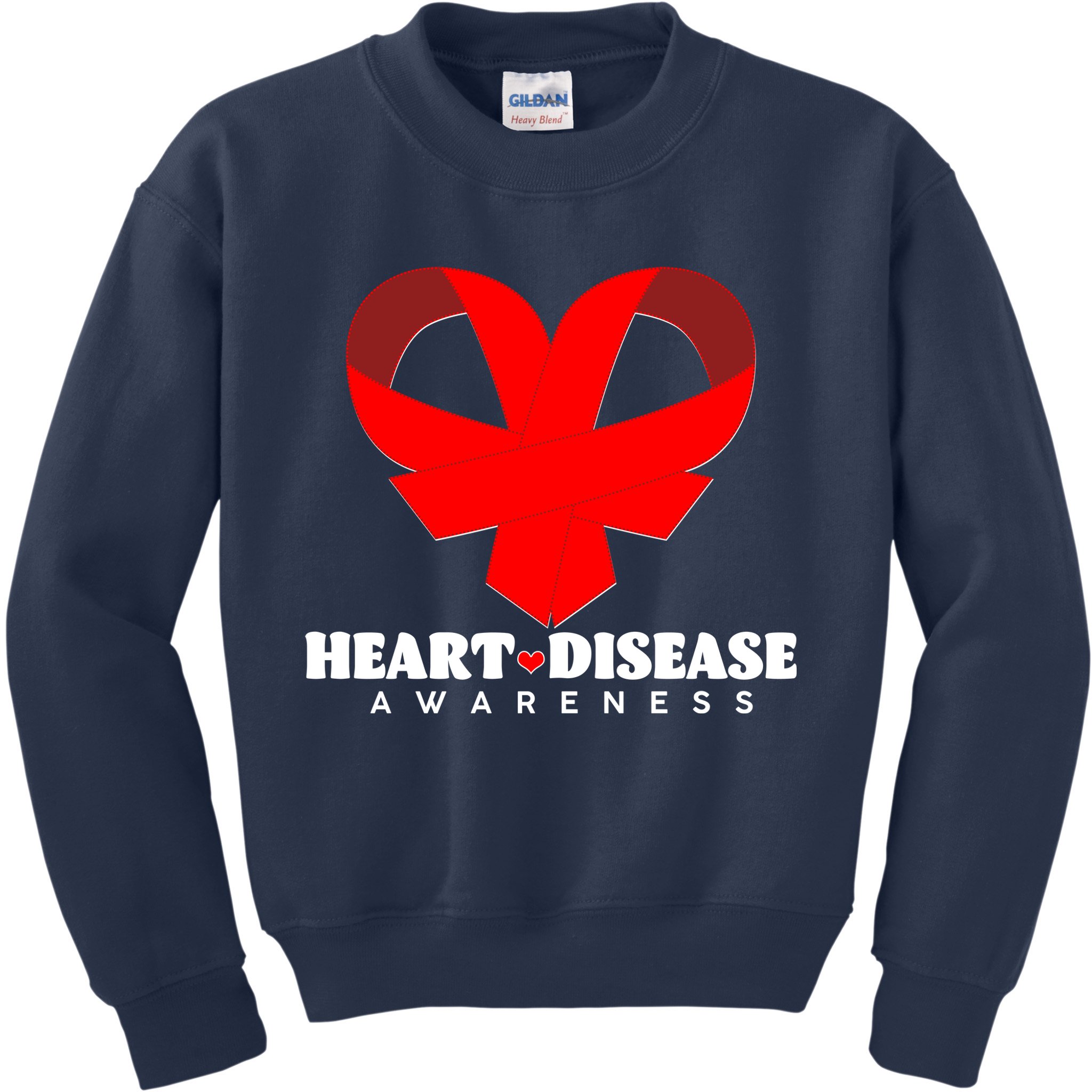 Heart Disease Awareness Red Heart Ribbons Kids Sweatshirt