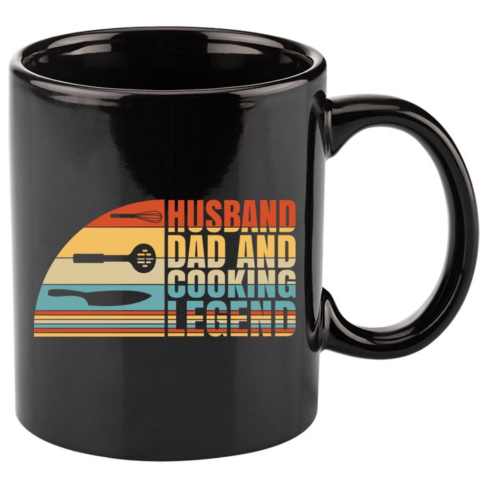 Husband Dad And Cooking Legend Cook Cooking And Chef Meaningful Gift 11oz C Handle Ceramic Mug