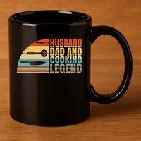 Husband Dad And Cooking Legend Cook Cooking And Chef Meaningful Gift 11oz C Handle Ceramic Mug