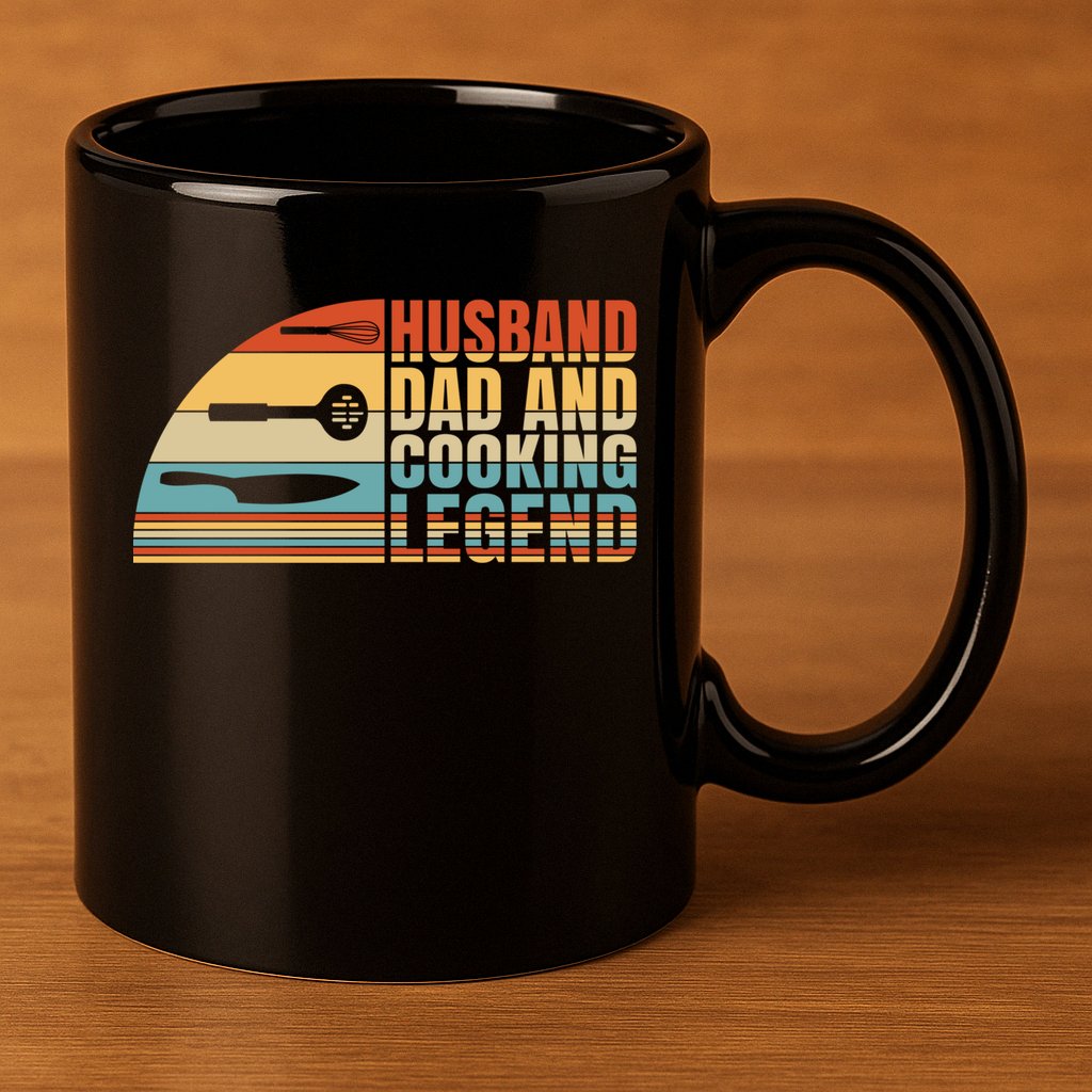 Husband Dad And Cooking Legend Cook Cooking And Chef Meaningful Gift 11oz C Handle Ceramic Mug