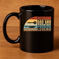 Husband Dad And Cooking Legend Cook Cooking And Chef Meaningful Gift 11oz C Handle Ceramic Mug