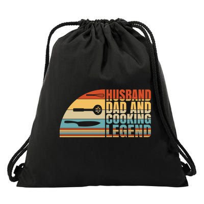 Husband Dad And Cooking Legend Cook Cooking And Chef Meaningful Gift Drawstring Bag