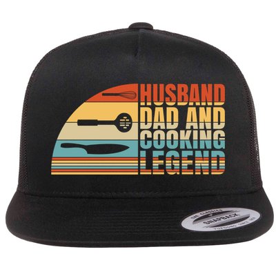 Husband Dad And Cooking Legend Cook Cooking And Chef Meaningful Gift Flatbill Hat