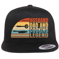 Husband Dad And Cooking Legend Cook Cooking And Chef Meaningful Gift Flat Bill Trucker Hat
