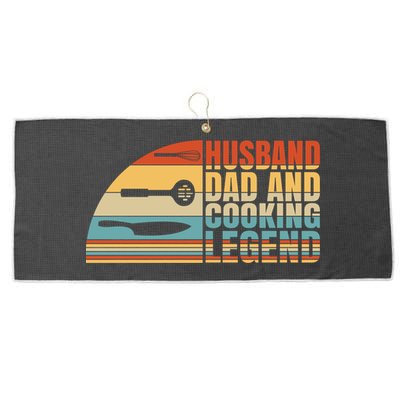 Husband Dad And Cooking Legend Cook Cooking And Chef Meaningful Gift Large Microfiber Waffle Golf Towel