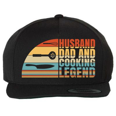Husband Dad And Cooking Legend Cook Cooking And Chef Meaningful Gift Wool Snapback Cap