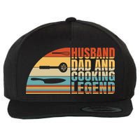 Husband Dad And Cooking Legend Cook Cooking And Chef Meaningful Gift Wool Snapback Cap