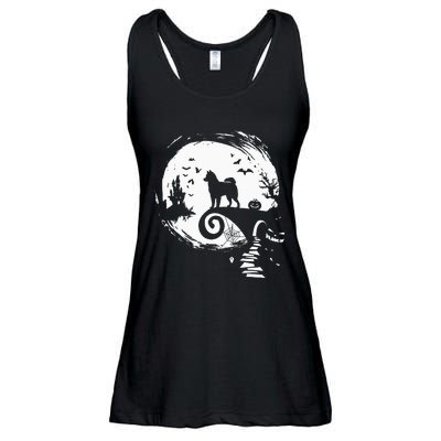 Husky Dog And Moon Halloween Costume Dog Lover Funny Ladies Essential Flowy Tank