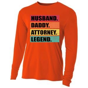 Husband Daddy Attorney Legend Retro Fathers Day Meaningful Gift Cooling Performance Long Sleeve Crew