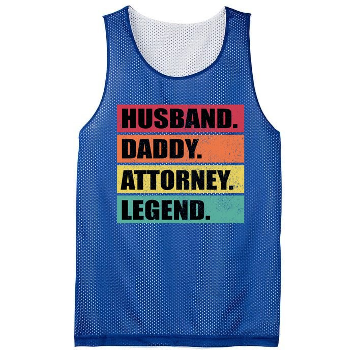 Husband Daddy Attorney Legend Retro Fathers Day Meaningful Gift Mesh Reversible Basketball Jersey Tank