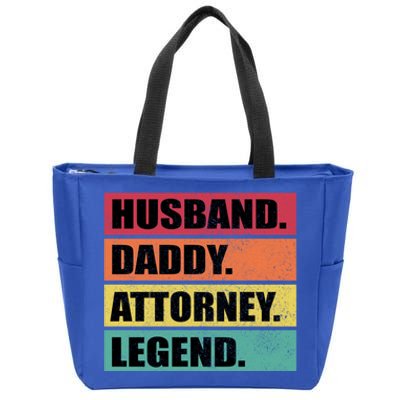 Husband Daddy Attorney Legend Retro Fathers Day Meaningful Gift Zip Tote Bag