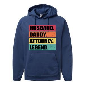 Husband Daddy Attorney Legend Retro Fathers Day Meaningful Gift Performance Fleece Hoodie