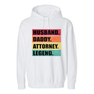 Husband Daddy Attorney Legend Retro Fathers Day Meaningful Gift Garment-Dyed Fleece Hoodie