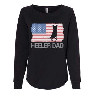 Heeler Dad American Usa Flag Funny Cattle Dog Owner Womens California Wash Sweatshirt