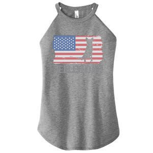 Heeler Dad American Usa Flag Funny Cattle Dog Owner Women's Perfect Tri Rocker Tank