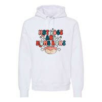 Hot Dogs And Home Runs Retro Game Day Funny Baseball Lover Premium Hoodie