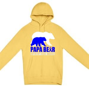 HuntingtonS Disease Awareness Papa Bear Blue Support Father Gift Premium Pullover Hoodie