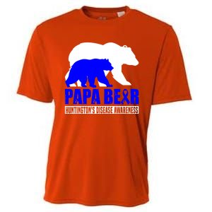 HuntingtonS Disease Awareness Papa Bear Blue Support Father Gift Cooling Performance Crew T-Shirt