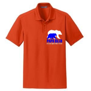 HuntingtonS Disease Awareness Papa Bear Blue Support Father Gift Dry Zone Grid Polo