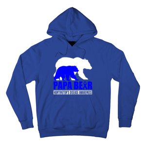 HuntingtonS Disease Awareness Papa Bear Blue Support Father Gift Hoodie