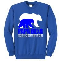 HuntingtonS Disease Awareness Papa Bear Blue Support Father Gift Sweatshirt