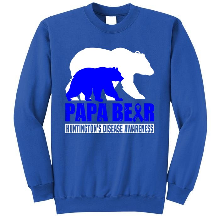 HuntingtonS Disease Awareness Papa Bear Blue Support Father Gift Sweatshirt