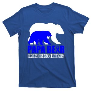 HuntingtonS Disease Awareness Papa Bear Blue Support Father Gift T-Shirt