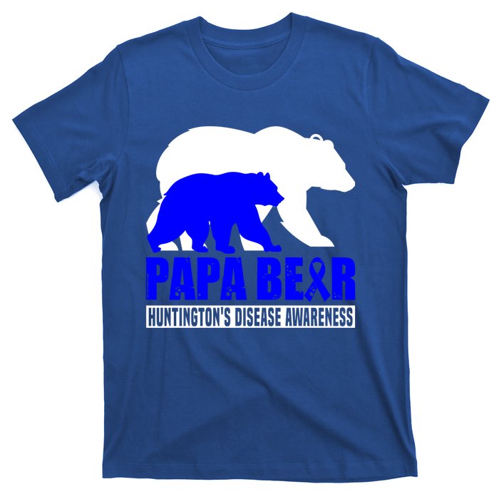 HuntingtonS Disease Awareness Papa Bear Blue Support Father Gift T-Shirt