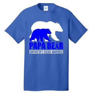 HuntingtonS Disease Awareness Papa Bear Blue Support Father Gift Tall T-Shirt