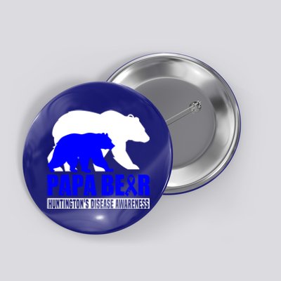 HuntingtonS Disease Awareness Papa Bear Blue Support Father Gift Button