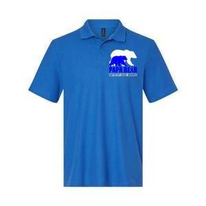 HuntingtonS Disease Awareness Papa Bear Blue Support Father Gift Softstyle Adult Sport Polo