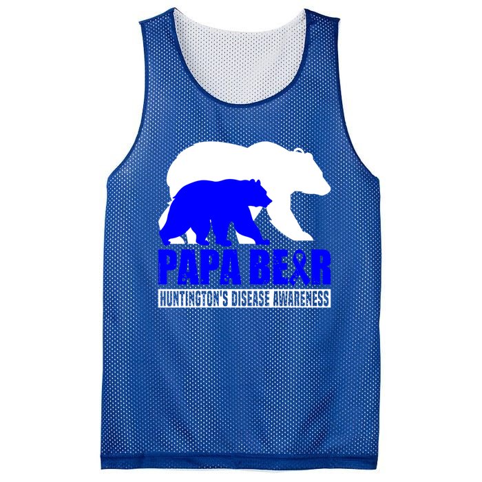 HuntingtonS Disease Awareness Papa Bear Blue Support Father Gift Mesh Reversible Basketball Jersey Tank