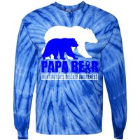 HuntingtonS Disease Awareness Papa Bear Blue Support Father Gift Tie-Dye Long Sleeve Shirt