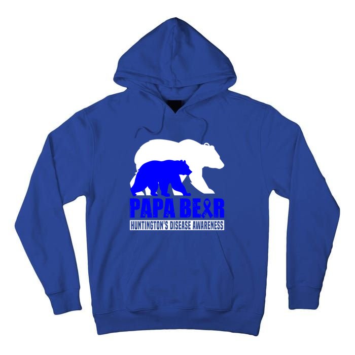 HuntingtonS Disease Awareness Papa Bear Blue Support Father Gift Tall Hoodie