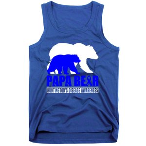 HuntingtonS Disease Awareness Papa Bear Blue Support Father Gift Tank Top