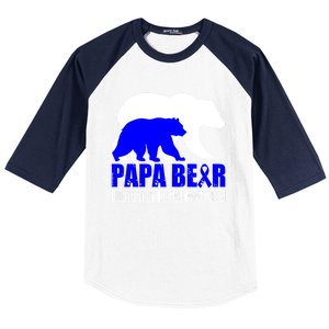 HuntingtonS Disease Awareness Papa Bear Blue Support Father Gift Baseball Sleeve Shirt