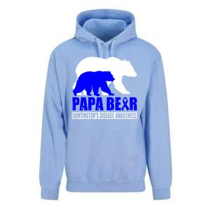 HuntingtonS Disease Awareness Papa Bear Blue Support Father Gift Unisex Surf Hoodie