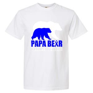 HuntingtonS Disease Awareness Papa Bear Blue Support Father Gift Garment-Dyed Heavyweight T-Shirt