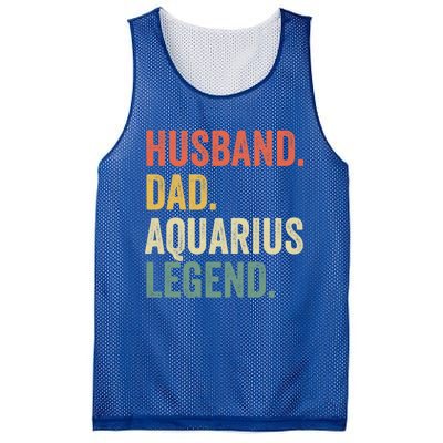 Husband Dad Aquarius Legend Funny Zodiac Astrology Father Gift Mesh Reversible Basketball Jersey Tank