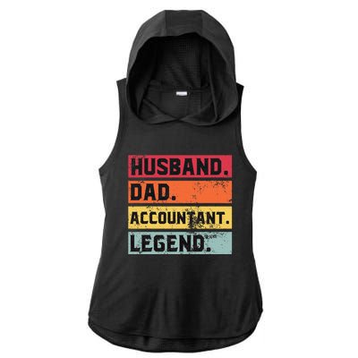 Husband Dad Accountant Legend Funny Accounting CPA Father Ladies PosiCharge Tri-Blend Wicking Draft Hoodie Tank