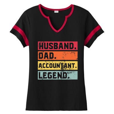 Husband Dad Accountant Legend Funny Accounting CPA Father Ladies Halftime Notch Neck Tee