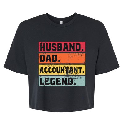 Husband Dad Accountant Legend Funny Accounting CPA Father Bella+Canvas Jersey Crop Tee