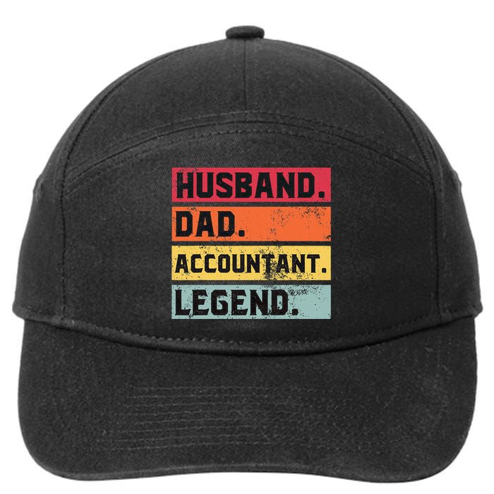 Husband Dad Accountant Legend Funny Accounting CPA Father 7-Panel Snapback Hat