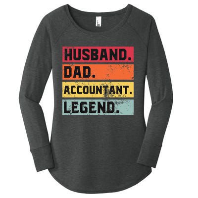 Husband Dad Accountant Legend Funny Accounting CPA Father Women's Perfect Tri Tunic Long Sleeve Shirt