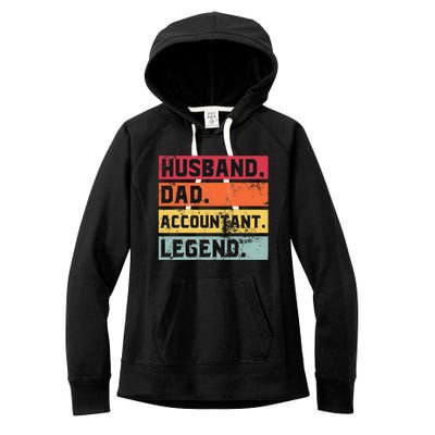 Husband Dad Accountant Legend Funny Accounting CPA Father Women's Fleece Hoodie