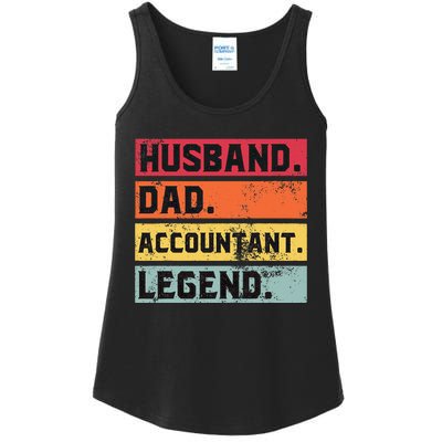 Husband Dad Accountant Legend Funny Accounting CPA Father Ladies Essential Tank