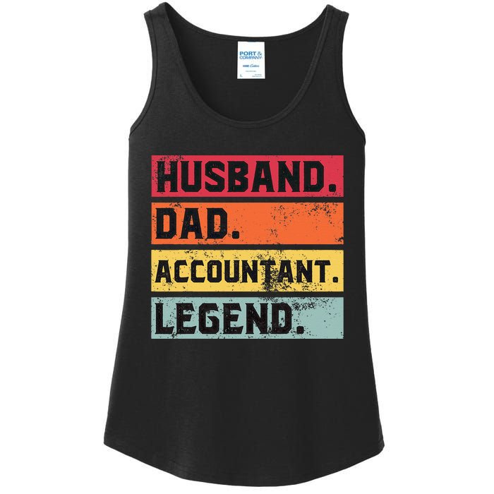 Husband Dad Accountant Legend Funny Accounting CPA Father Ladies Essential Tank