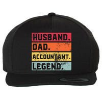 Husband Dad Accountant Legend Funny Accounting CPA Father Wool Snapback Cap